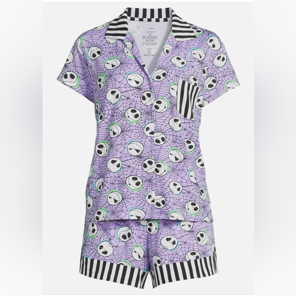 NWT Nightmare Before Christmas Jack 2-Piece Pajama Set Shirt & Shorts 3X